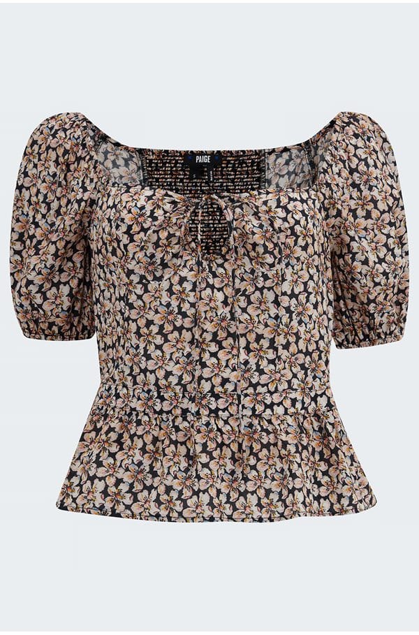 azul top in black multi