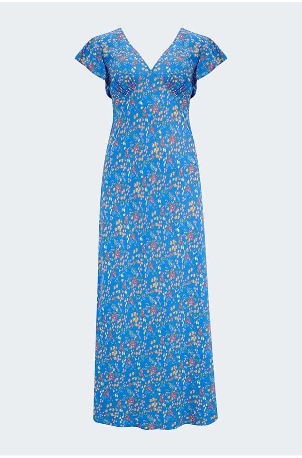 kenz dress in blue citrus grove