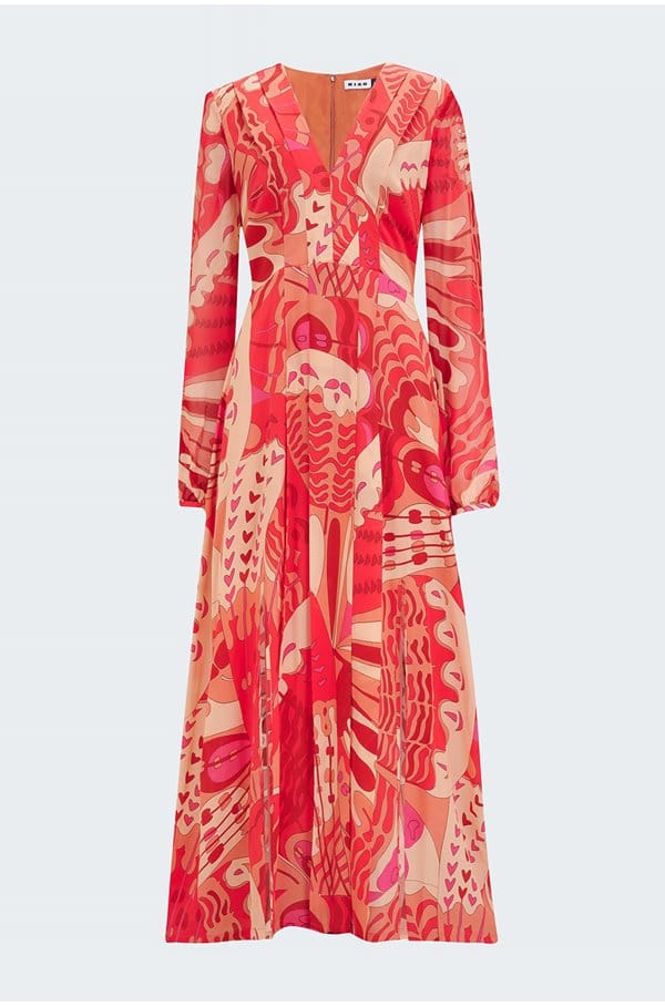 camelia dress in butterfly red