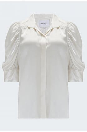 Trilogy Stores Gillian Top in Off White Silk