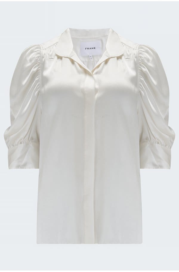 gillian top in off white silk