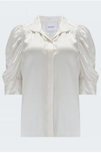 gillian top in off white silk