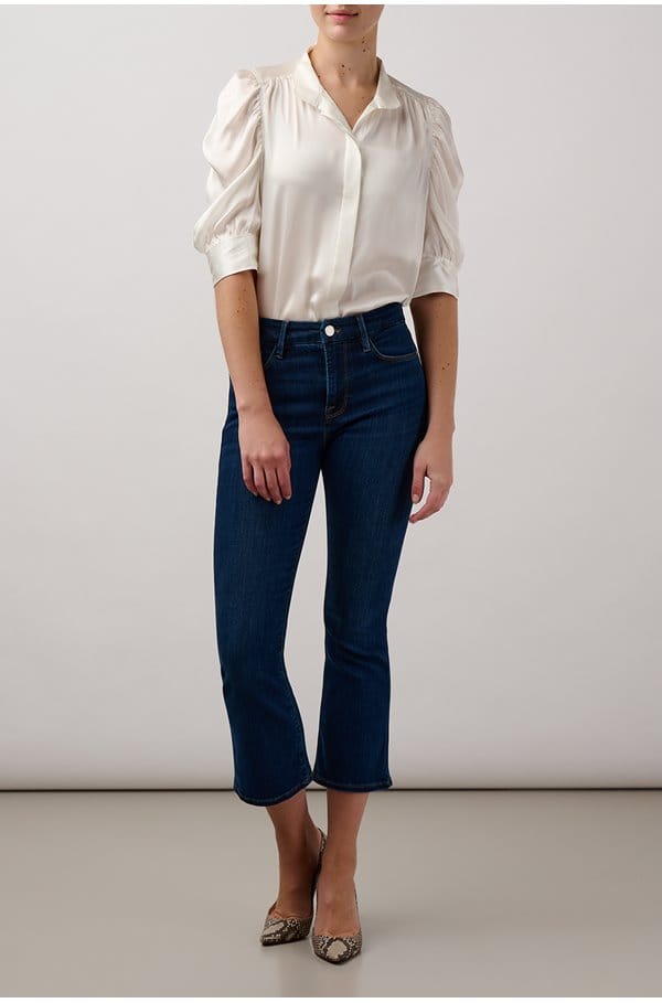 gillian top in off white silk