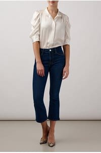 gillian top in off white silk