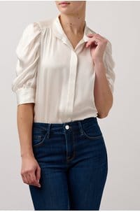 gillian top in off white silk