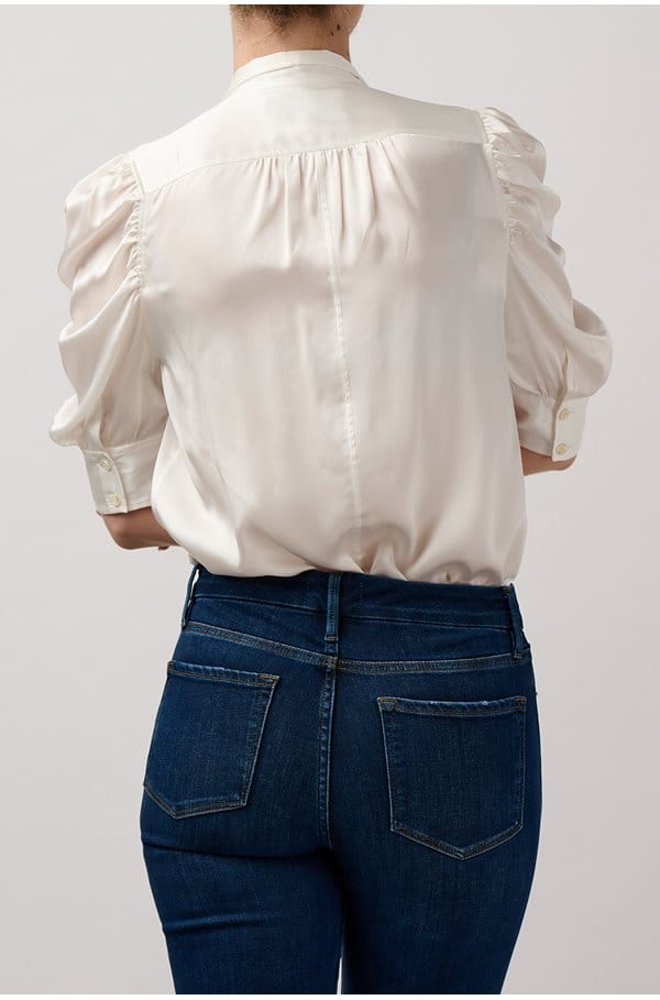 gillian top in off white silk