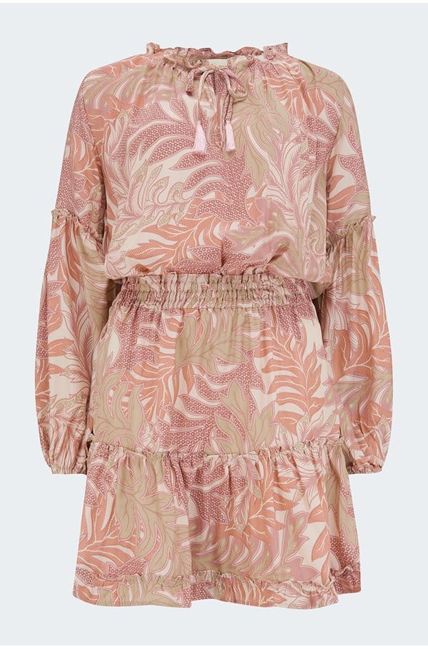 maggie dress in jungle print clay