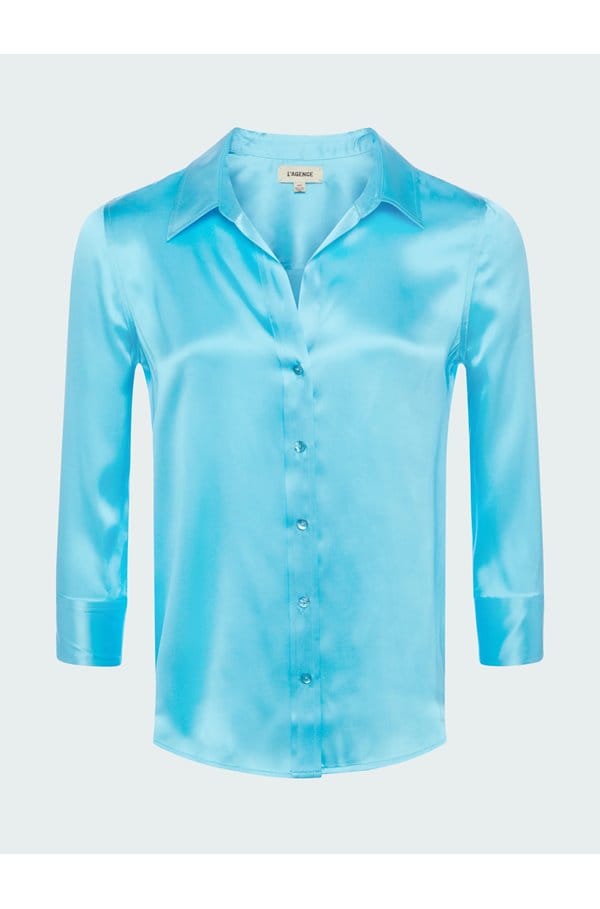 dani blouse in aqua