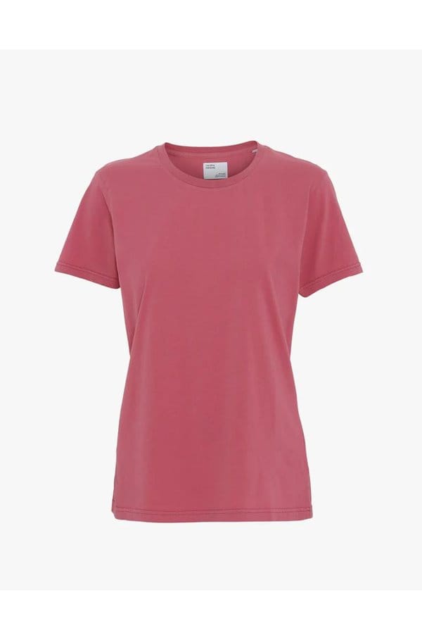 light organic tee in raspberry pink