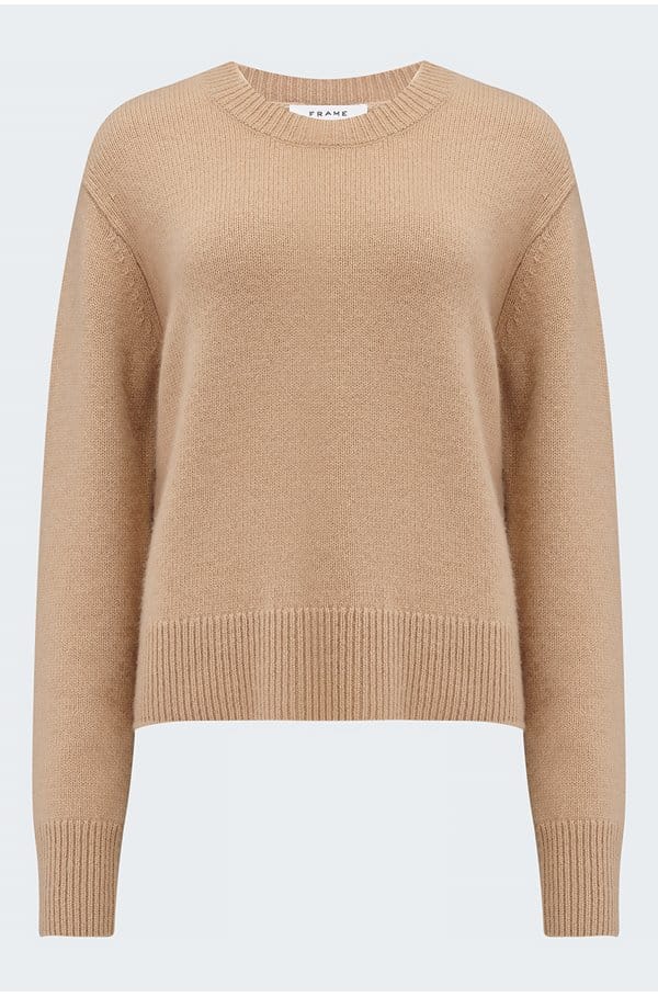 clean crewneck sweater in blush