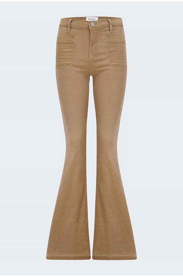 le bardot flare cord in light camel