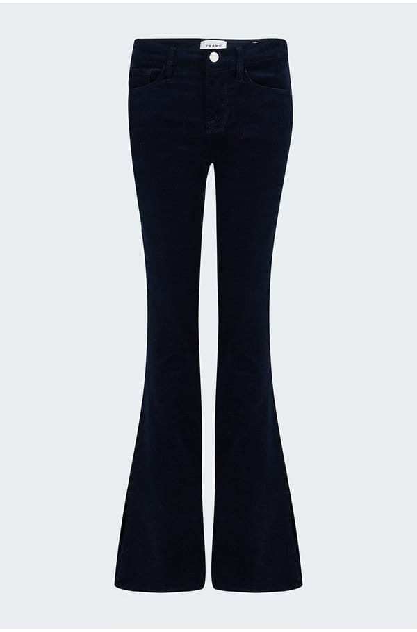 le mini boot slit in navy cord