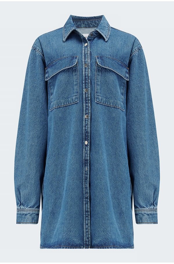 a line shirt dress in brisk