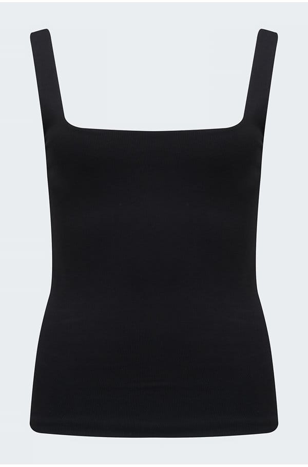 square neck tank in black