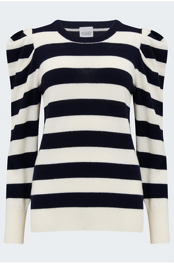 fleming top in navy cream