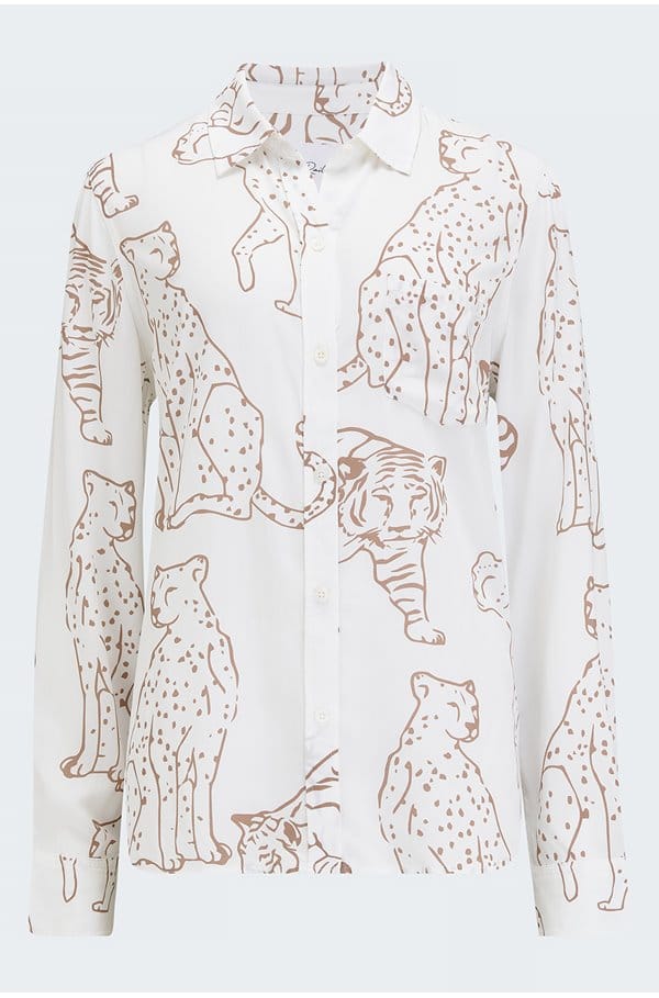 kathryn shirt in camel jungle cats