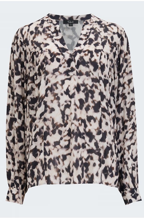 fable blouse in blurred cheetah
