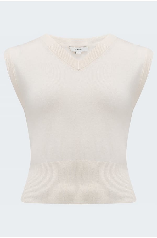 shrunken vest in off white