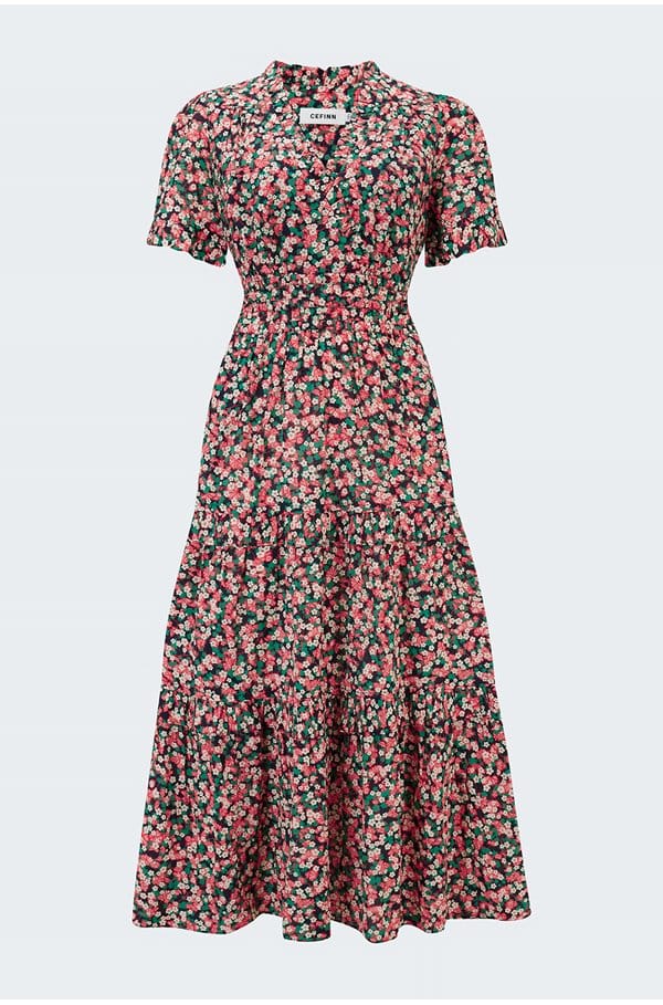 evie dress in pink blossom print