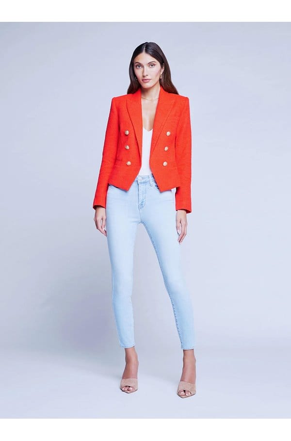 brooke jacket in fire red paisley