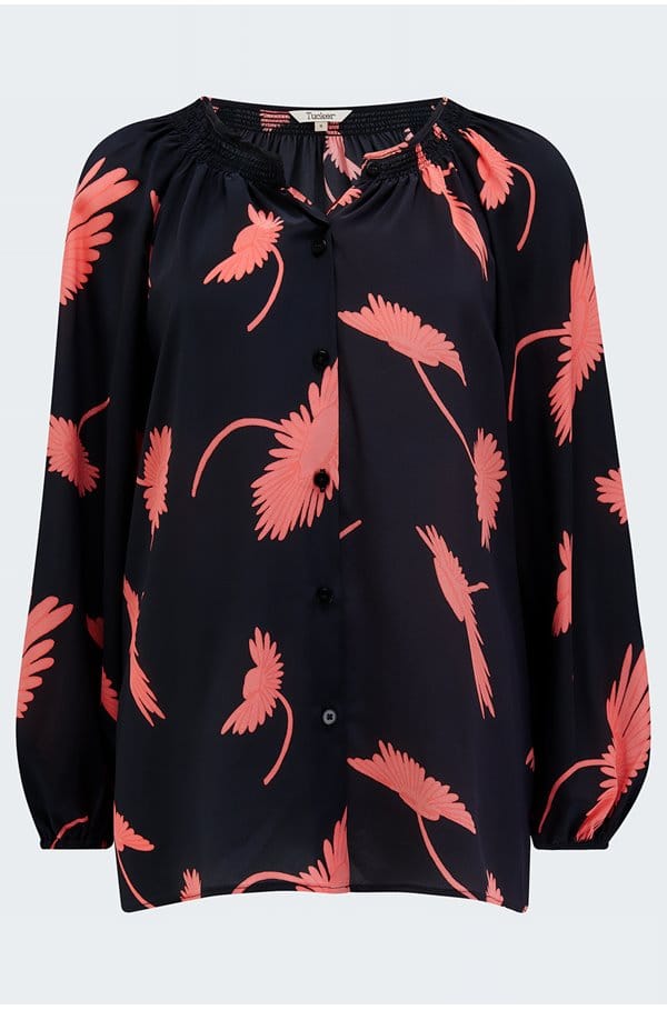 classic blouse in navy cassis