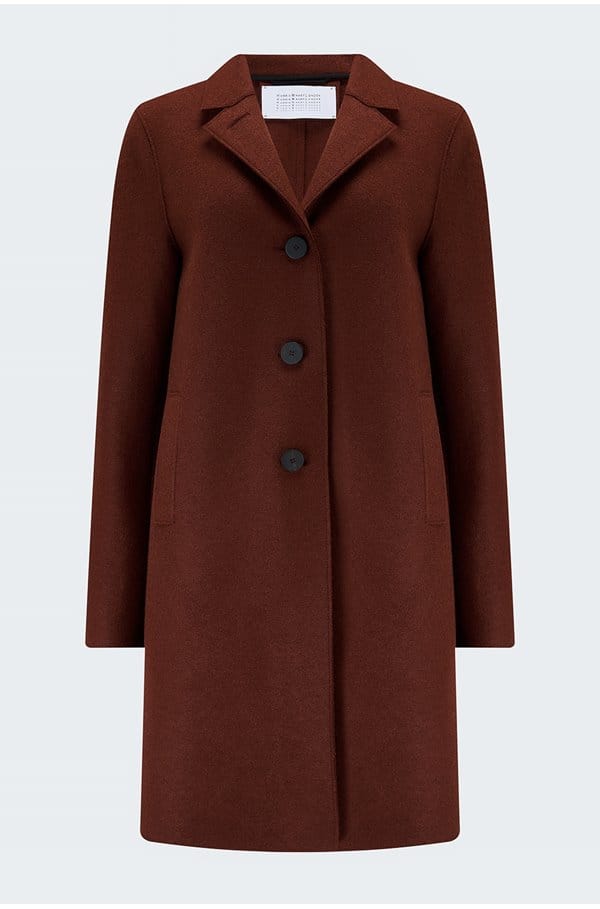 boxy coat in cognac