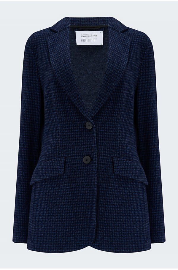 hacking jacket in navy blue