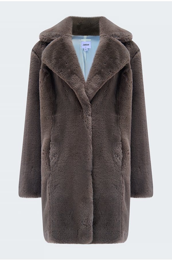 heather coat in grey