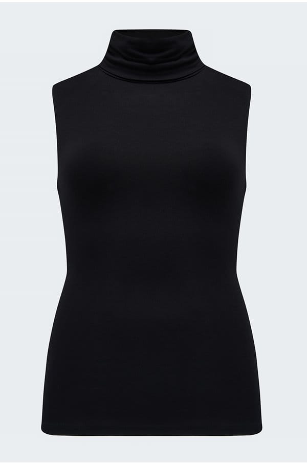 ceci sleeveless turtleneck in black