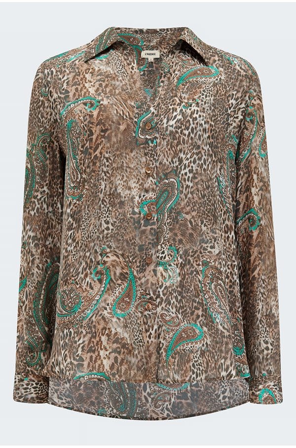 nina blouse in brown sage valencia