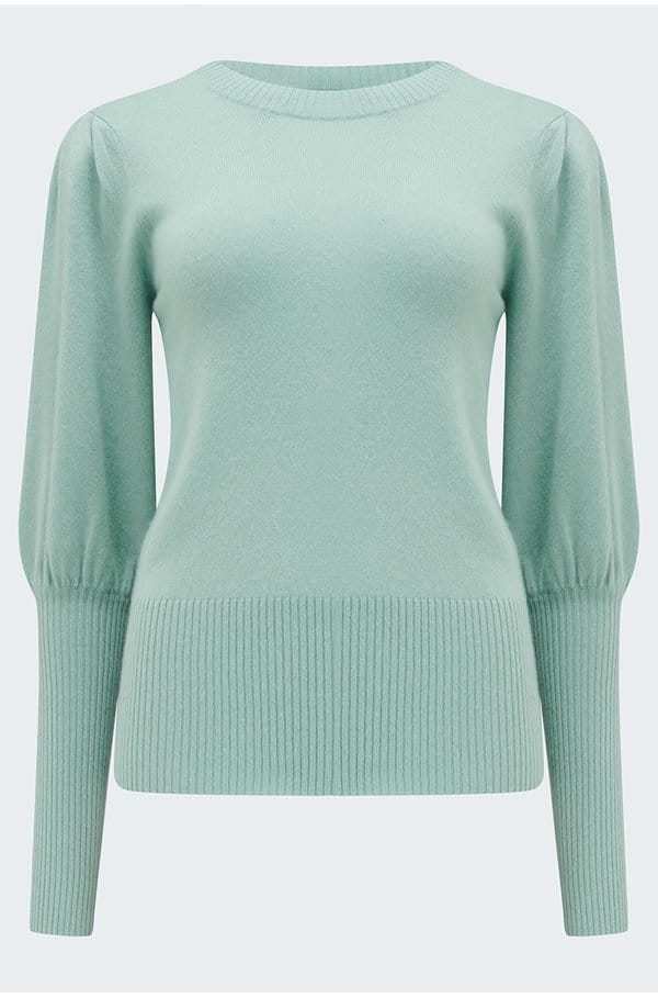hazel jumper in sea foam