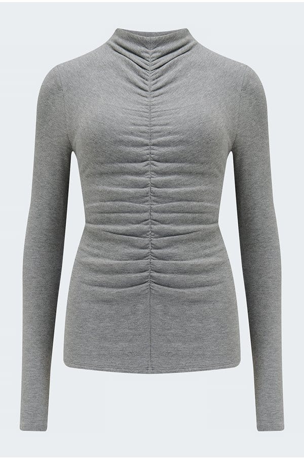 theresa turtleneck in heather grey