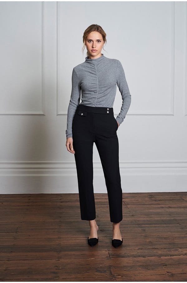 renzo pant in black silver