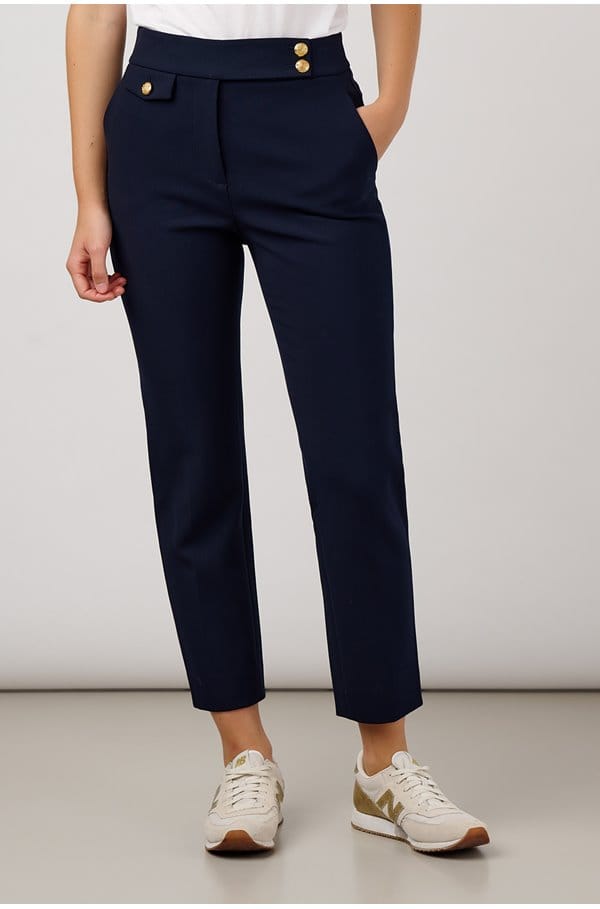 renzo pant in navy gold
