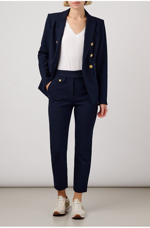 renzo pant in navy gold