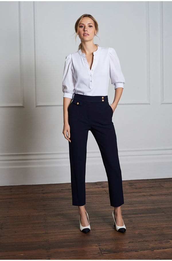 renzo pant in navy gold