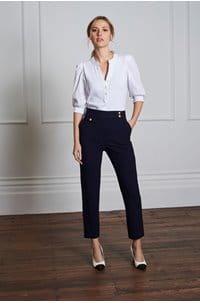 renzo pant in navy gold