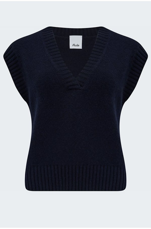 v-neck tank in navy