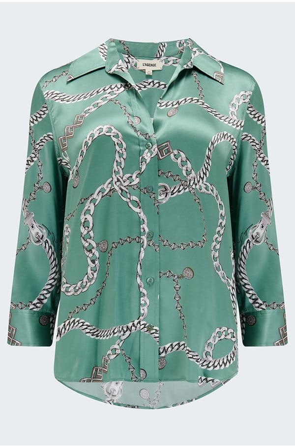 dani blouse in frosty spruce chain