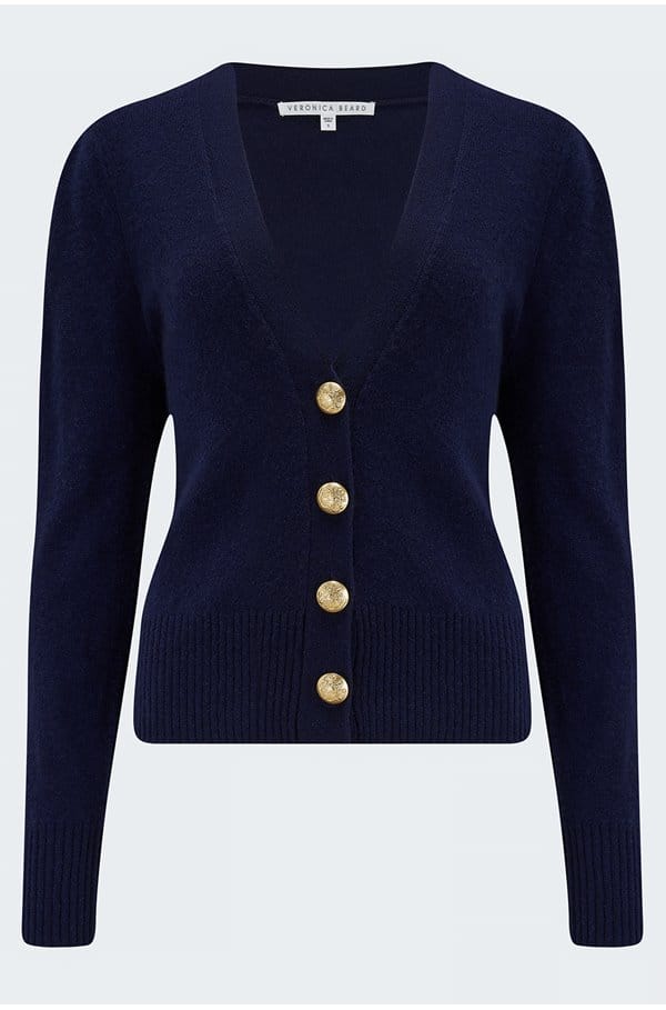 solene cashmere cardigan in navy