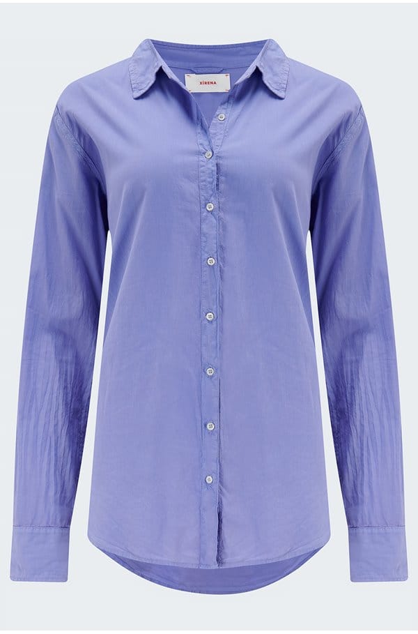 beau poplin shirt in periwinkle
