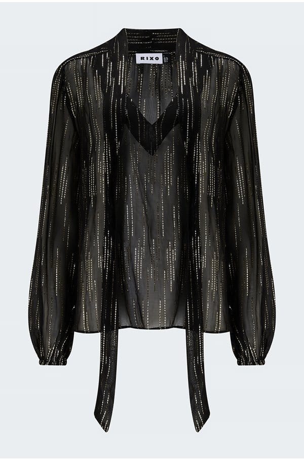 moss top in rainbow jacquard black
