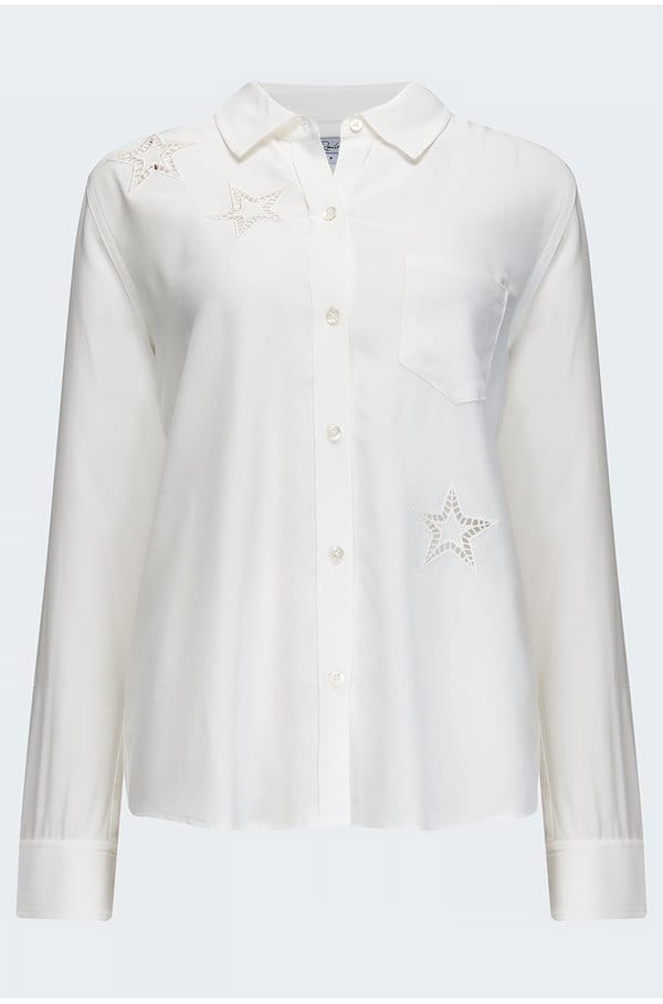 kate shirt in ivory eyelet stars