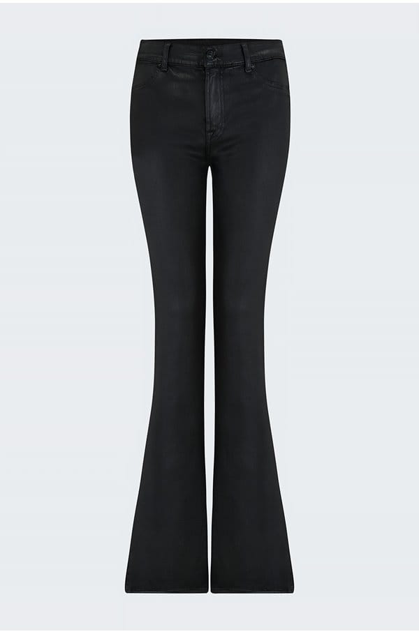 bootcut coated slim illusion in black