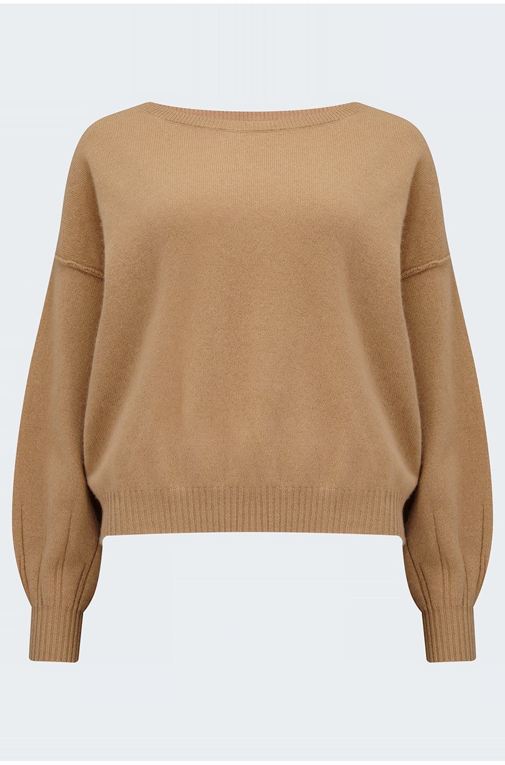 Camel Balloon Sleeve Sweater