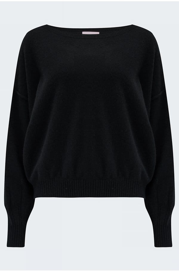 abby balloon sweater in black