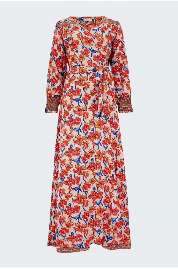 kate long sleeve dress in clementine