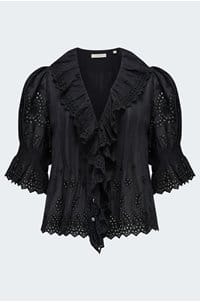 henri top in black eyelet