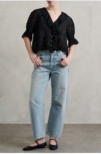 henri top in black eyelet