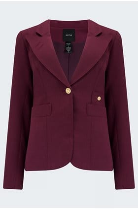 Trilogy Stores Classic Duchess Blazer in Plum